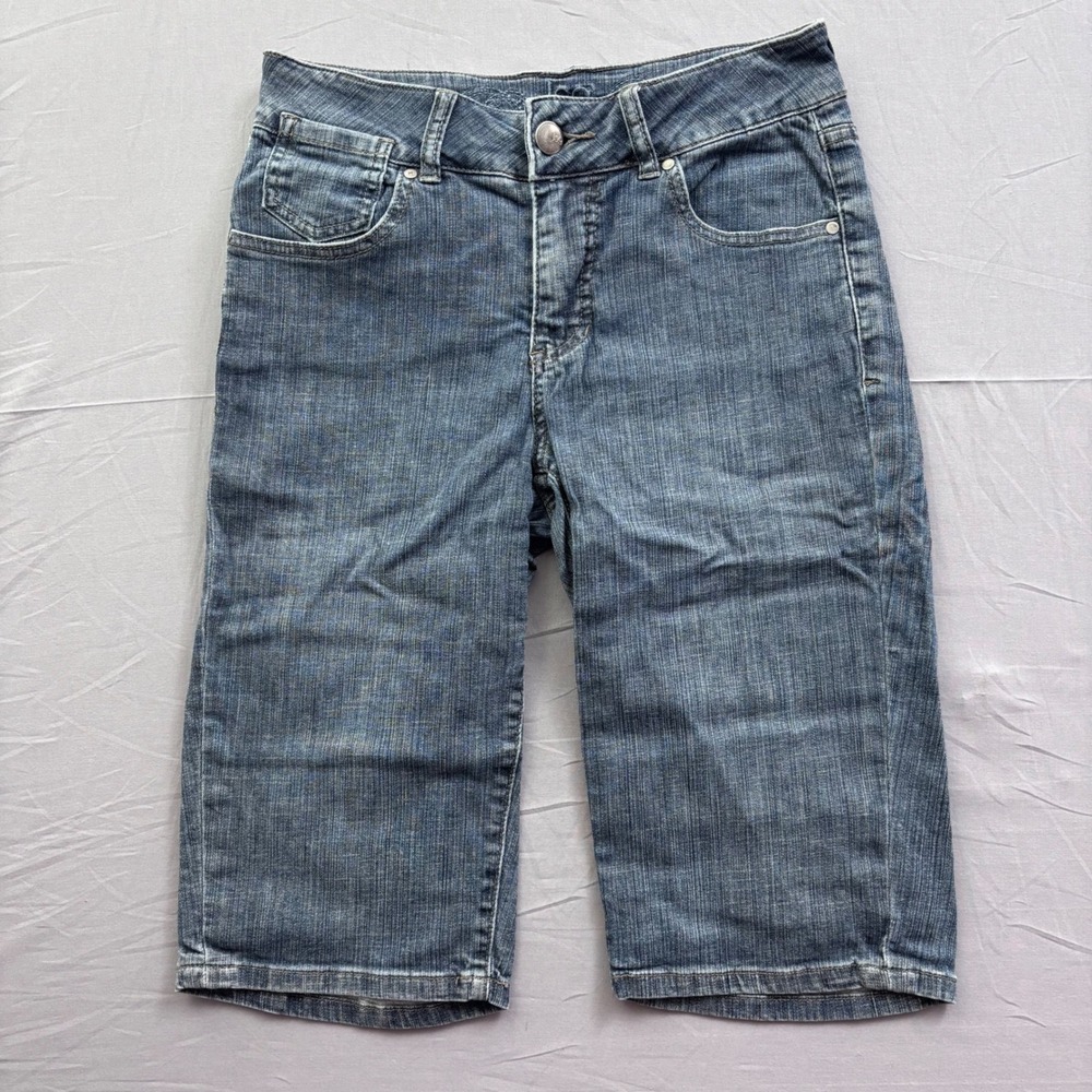 Jag Womens Size 2 Blue Denim Bermuda Shorts Stretch Knee Length Medium Wash‎